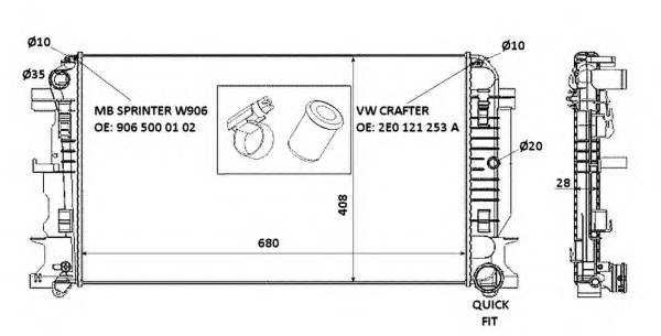 NRF 53885 Радіатор, охолодження двиг...