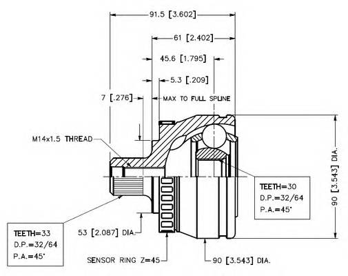 VEMA 18644 Шарнирный комплект, привод