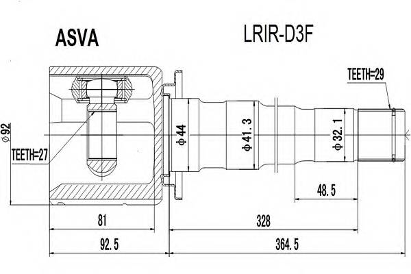 ASVA LRIRD3F ØÐÓÑ ÂÍÓÒÐÅÍÍÈÉ ÏÐÀÂÛÉ 27X44X2...