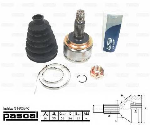 PASCAL G14056PC Шарнир, приводной вал PASCAL G14056PC Шарнир, приводной вал
