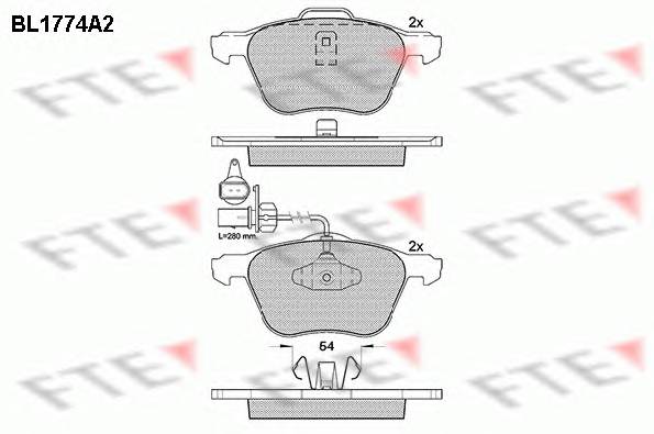 FTE BL1774A2 Комплект тормозных колодок