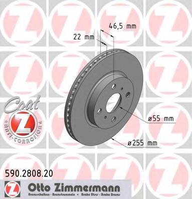 ZIMMERMANN 590.2808.20 Гальмівний диск ZIMMERMANN 590.2808.20 Гальмівний диск