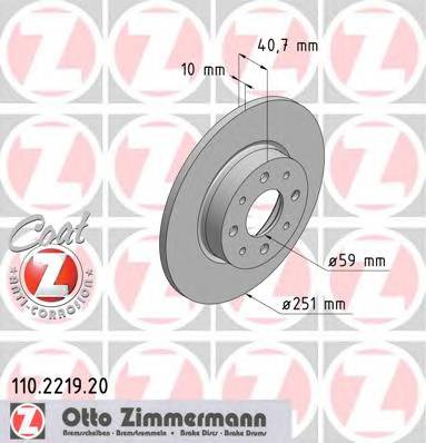 ZIMMERMANN 110.2219.20 Тормозной диск