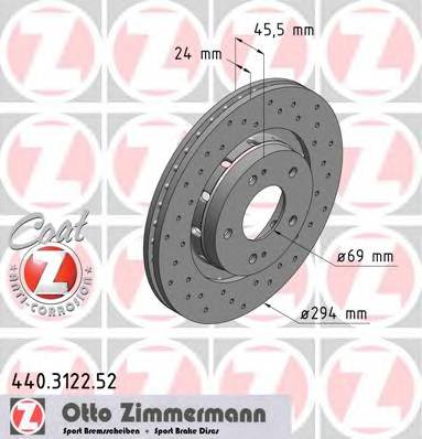 ZIMMERMANN 440.3122.52 Тормозной диск
