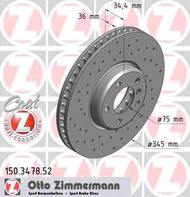 ZIMMERMANN 150.3478.52 Тормозной диск