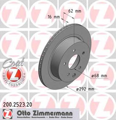ZIMMERMANN 200.2523.20 Тормозной диск ZIMMERMANN 200.2523.20 Тормозной диск