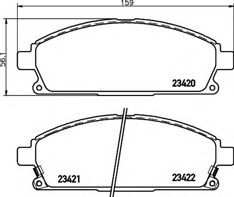 HELLA 8DB 355 009-661 Комплект гальмівних колодо... HELLA 8DB 355 009-661 Комплект гальмівних колодо...