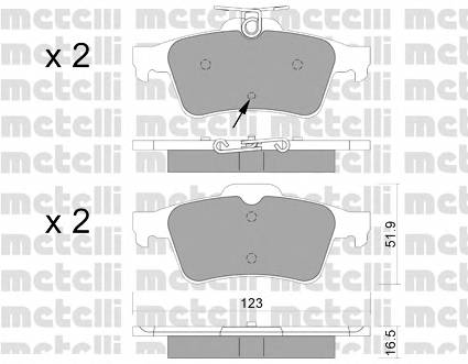 METELLI 22-0337-2 Комплект гальмівних колодо... METELLI 22-0337-2 Комплект гальмівних колодо...