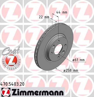 ZIMMERMANN 470540320 TARCZA HAMULC. RENAULT CLIO  IV  12- PRZOD