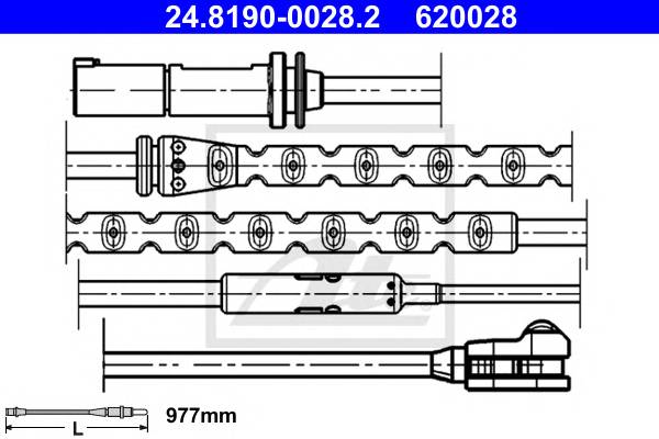 ATE 24.8190-0028.2 Сигнализатор, износ тормоз...