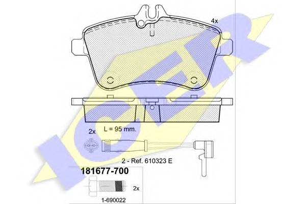 ICER 181677-700 Комплект тормозных колодок...