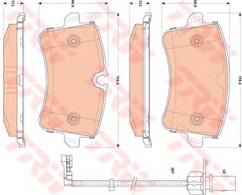 TRW GDB1866 Комплект тормозных колодок