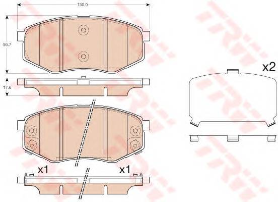 TRW GDB3553 Комплект гальмівних колодо... TRW GDB3553 Комплект гальмівних колодо...