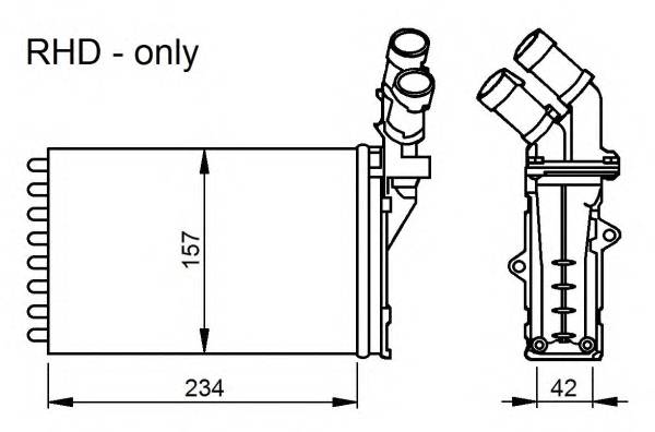 NRF 58034 Теплообменник, отопление с