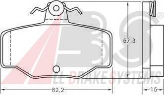 A.B.S. 36741 Комплект тормозных колодок