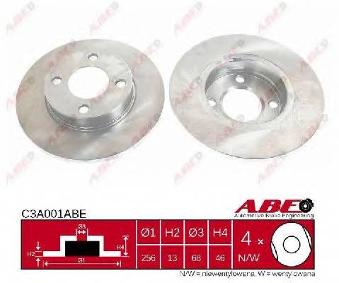 ABE C3A001ABE Тормозной диск ABE C3A001ABE Тормозной диск