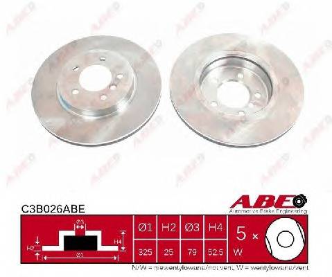 ABE C3B026ABE Гальмівний диск ABE C3B026ABE Гальмівний диск