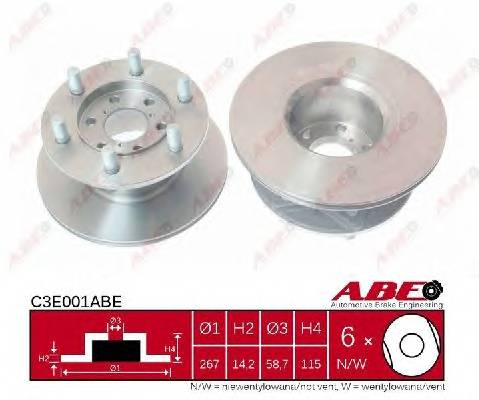 ABE C3E001ABE Тормозной диск ABE C3E001ABE Тормозной диск