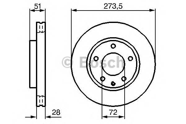 BOSCH 0 986 479 016 Тормозной диск BOSCH 0 986 479 016 Тормозной диск