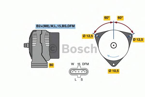 BOSCH 0 124 555 065 Генератор