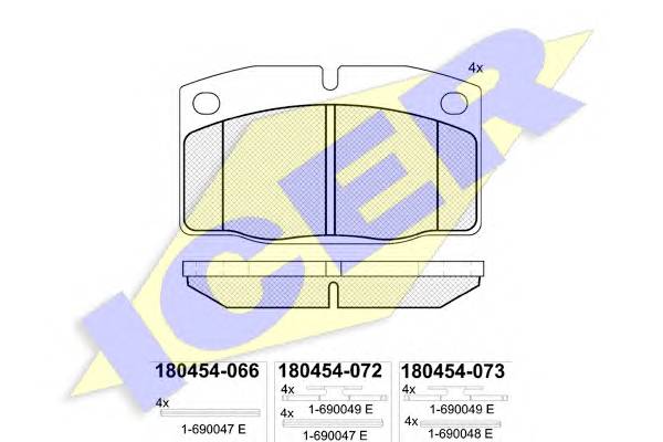 ICER 180454 Комплект тормозных колодок