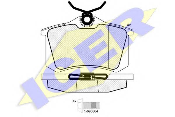 ICER 180697-703 Комплект тормозных колодок