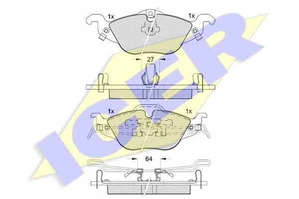 ICER 181249 Комплект тормозных колодок