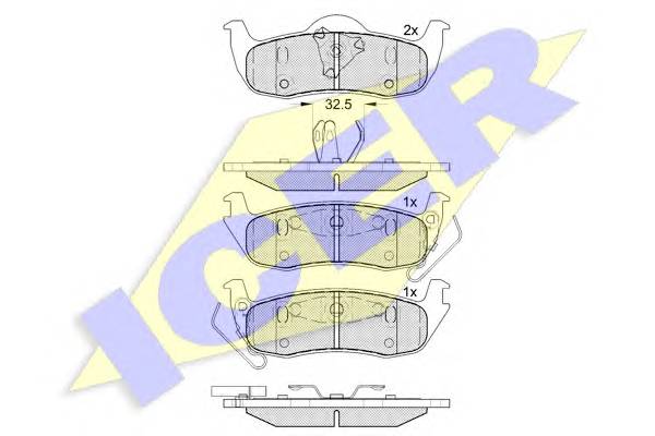 ICER 181766 Комплект тормозных колодок