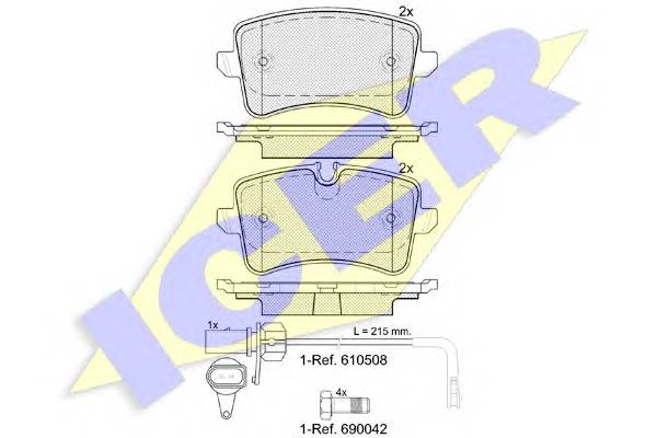 ICER 181986-203 Комплект тормозных колодок
