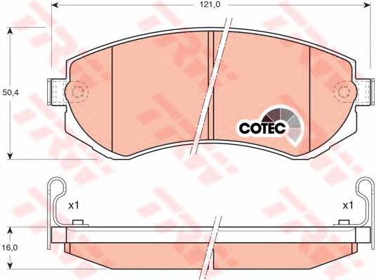 TRW GDB3208 Комплект тормозных колодок