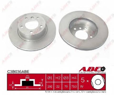 ABE C3B036ABE Тормозной диск ABE C3B036ABE Тормозной диск