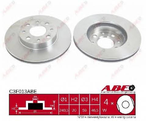 ABE C3F013ABE Тормозной диск ABE C3F013ABE Тормозной диск