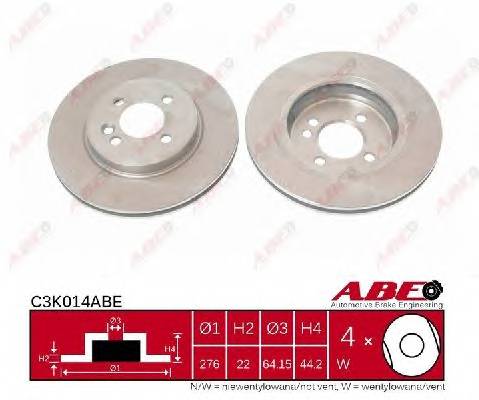 ABE C3K014ABE Тормозной диск ABE C3K014ABE Тормозной диск