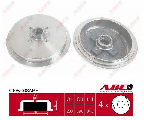 ABE C6W008ABE Тормозной барабан ABE C6W008ABE Тормозной барабан