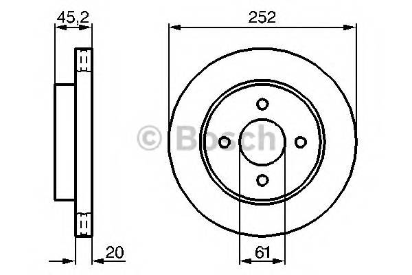 BOSCH 0 986 479 238 Тормозной диск BOSCH 0 986 479 238 Тормозной диск