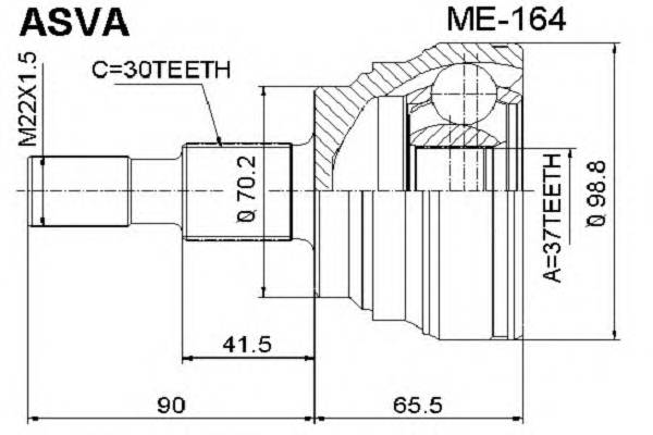 ASVA ME164 ØÐÓÑ ÍÀÐÓÆÍÛÉ 30x70x37 ASVA ME164 ØÐÓÑ ÍÀÐÓÆÍÛÉ 30x70x37