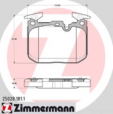 ZIMMERMANN 250281811 KLOCKI HAMULC. BMW 3 F30,F31,F32  11- PRZOD
