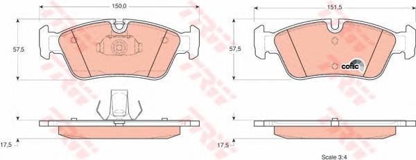 TRW GDB1348 Комплект тормозных колодок