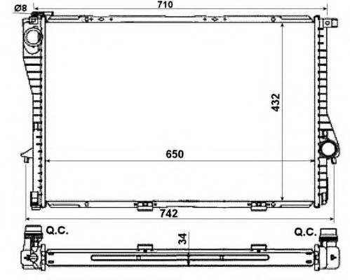 NRF 55321 Радиатор, охлаждение двига