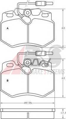 A.B.S. 36547 Комплект тормозных колодок