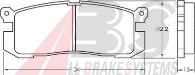 A.B.S. 36672 Комплект гальмівних колодо... A.B.S. 36672 Комплект гальмівних колодо...