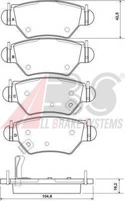 A.B.S. 37059 Комплект тормозных колодок
