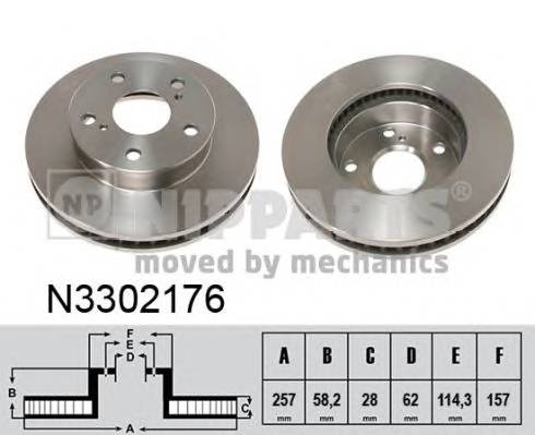 NIPPARTS N3302176 Гальмівний диск NIPPARTS N3302176 Гальмівний диск