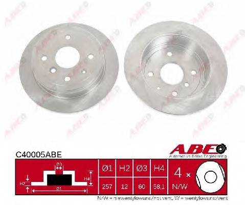 ABE C40005ABE Тормозной диск ABE C40005ABE Тормозной диск