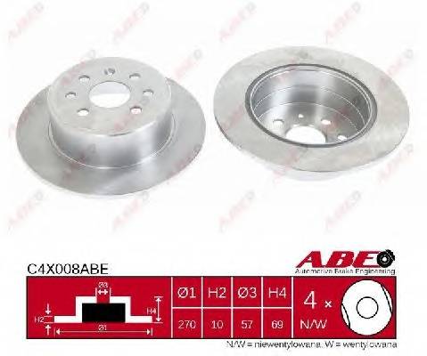 ABE C4X008ABE Тормозной диск ABE C4X008ABE Тормозной диск