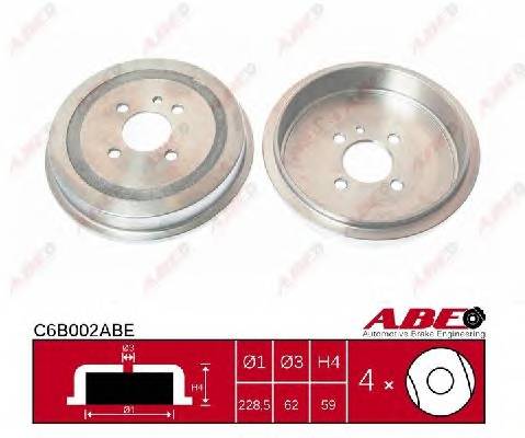 ABE C6B002ABE Тормозной барабан ABE C6B002ABE Тормозной барабан
