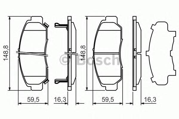 BOSCH 0 986 424 722 Комплект гальмівних колодо... BOSCH 0 986 424 722 Комплект гальмівних колодо...