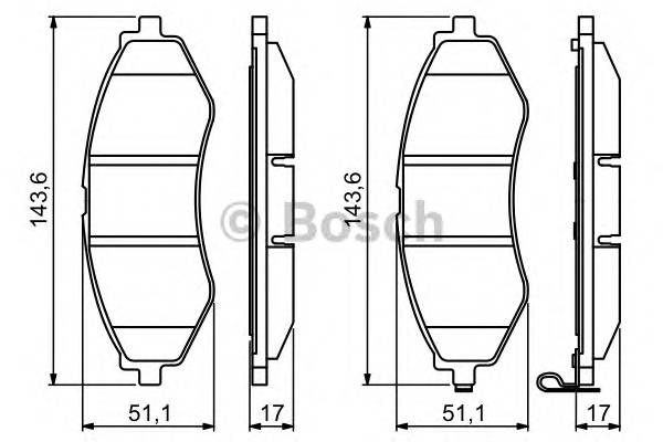 BOSCH 0 986 494 343 Комплект гальмівних колодо... BOSCH 0 986 494 343 Комплект гальмівних колодо...