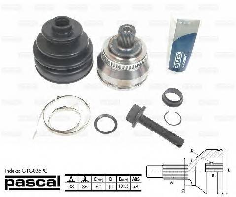 PASCAL G1G036PC Шарнирный комплект, привод... PASCAL G1G036PC Шарнирный комплект, привод...