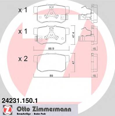 ZIMMERMANN 24231.150.1 Комплект тормозных колодок